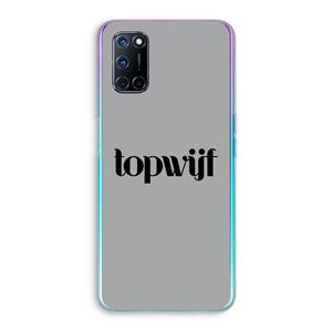 CaseCompany Topwijf Grijs Zwart: Oppo A92 Transparant Hoesje