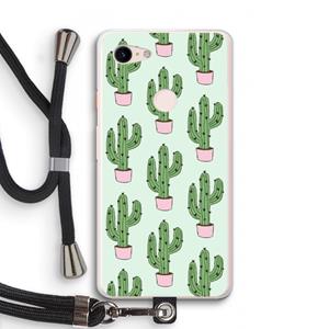 CaseCompany Cactus Lover: Pixel 3 XL Transparant Hoesje met koord