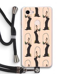 CaseCompany Pop Some Kim: Pixel 3 XL Transparant Hoesje met koord