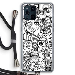 CaseCompany Vexx City #2: Oppo Find X3 Pro Transparant Hoesje met koord