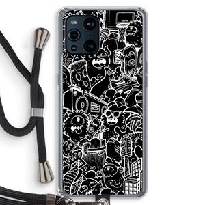 CaseCompany Vexx Black City : Oppo Find X3 Pro Transparant Hoesje met koord