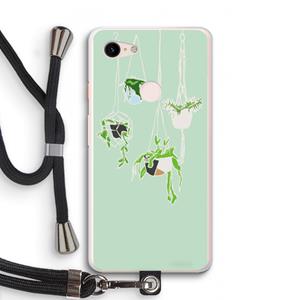 CaseCompany Hang In There: Pixel 3 XL Transparant Hoesje met koord