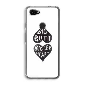 CaseCompany Big butt bigger heart: Google Pixel 3a Transparant Hoesje