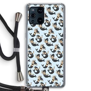 CaseCompany Zeemeermin: Oppo Find X3 Pro Transparant Hoesje met koord