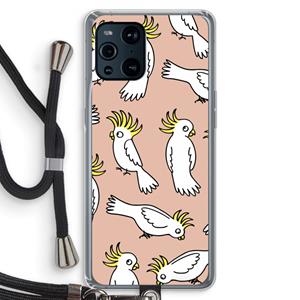 CaseCompany Papegaai: Oppo Find X3 Pro Transparant Hoesje met koord