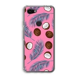 CaseCompany Kokosnoot roze: Google Pixel 3a Transparant Hoesje