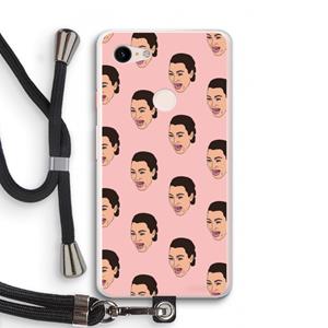 CaseCompany Ugly Cry Call: Pixel 3 XL Transparant Hoesje met koord