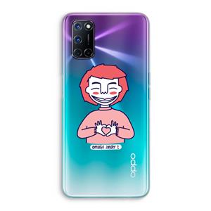 CaseCompany Hartje: Oppo A92 Transparant Hoesje