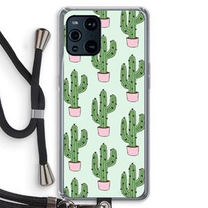 CaseCompany Cactus Lover: Oppo Find X3 Pro Transparant Hoesje met koord