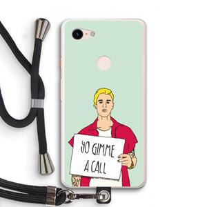 CaseCompany Gimme a call: Pixel 3 XL Transparant Hoesje met koord