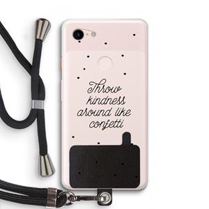 CaseCompany Confetti: Pixel 3 XL Transparant Hoesje met koord