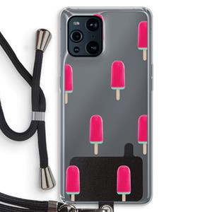 CaseCompany Waterijsje: Oppo Find X3 Pro Transparant Hoesje met koord