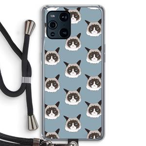 CaseCompany It's a Purrr Case: Oppo Find X3 Pro Transparant Hoesje met koord
