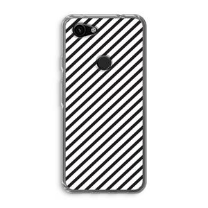 CaseCompany Strepen zwart-wit: Google Pixel 3a Transparant Hoesje