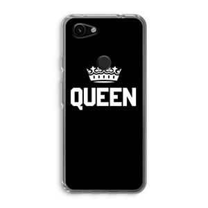CaseCompany Queen zwart: Google Pixel 3a Transparant Hoesje