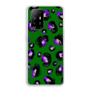 CaseCompany Green Cheetah: Oppo A95 5G Transparant Hoesje