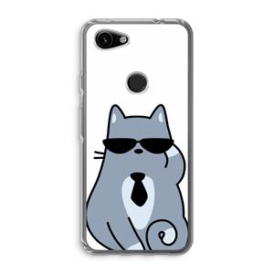 CaseCompany Cool cat: Google Pixel 3a Transparant Hoesje