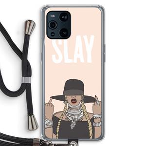 CaseCompany Slay All Day: Oppo Find X3 Pro Transparant Hoesje met koord