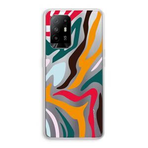 CaseCompany Colored Zebra: Oppo A95 5G Transparant Hoesje