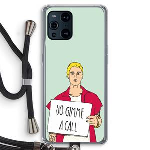 CaseCompany Gimme a call: Oppo Find X3 Pro Transparant Hoesje met koord
