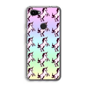 CaseCompany Musketon Unicorn: Google Pixel 3a Transparant Hoesje