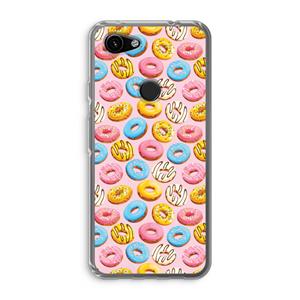 CaseCompany Pink donuts: Google Pixel 3a Transparant Hoesje