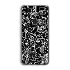 CaseCompany Vexx Black City : Google Pixel 3a Transparant Hoesje