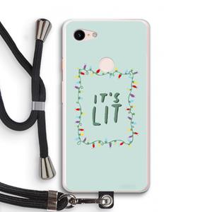 CaseCompany It's Lit: Pixel 3 XL Transparant Hoesje met koord