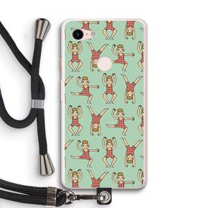 CaseCompany Gymboys: Pixel 3 XL Transparant Hoesje met koord