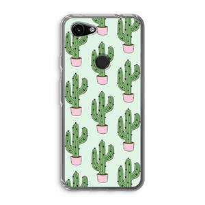 CaseCompany Cactus Lover: Google Pixel 3a Transparant Hoesje