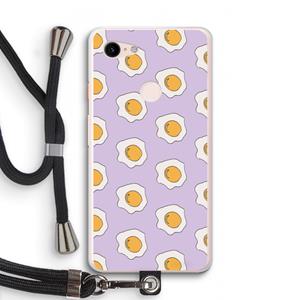 CaseCompany Bacon to my eggs #1: Pixel 3 XL Transparant Hoesje met koord