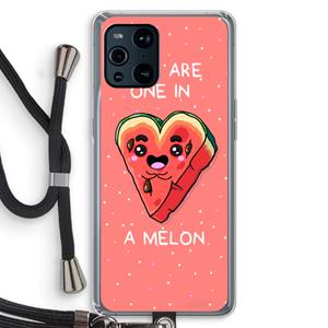 CaseCompany One In A Melon: Oppo Find X3 Pro Transparant Hoesje met koord