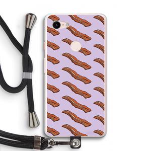 CaseCompany Bacon to my eggs #2: Pixel 3 XL Transparant Hoesje met koord