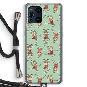 CaseCompany Gymboys: Oppo Find X3 Pro Transparant Hoesje met koord
