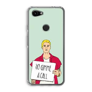 CaseCompany Gimme a call: Google Pixel 3a Transparant Hoesje