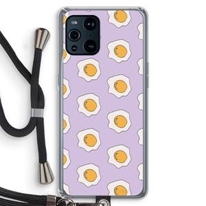 CaseCompany Bacon to my eggs #1: Oppo Find X3 Pro Transparant Hoesje met koord