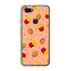CaseCompany Chicken 'n Fries: Google Pixel 3a Transparant Hoesje