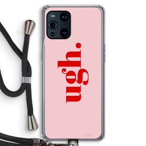 CaseCompany Ugh: Oppo Find X3 Pro Transparant Hoesje met koord