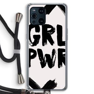 CaseCompany Girl Power #2: Oppo Find X3 Pro Transparant Hoesje met koord