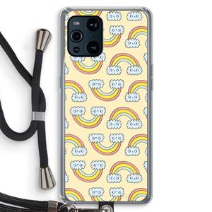 CaseCompany Regenboog: Oppo Find X3 Pro Transparant Hoesje met koord