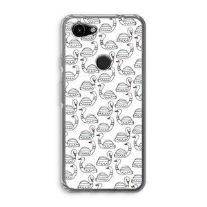 CaseCompany Zwanen: Google Pixel 3a Transparant Hoesje