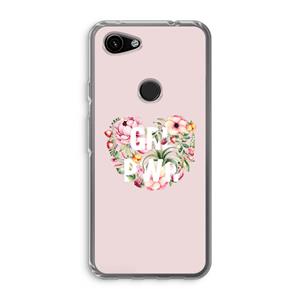 CaseCompany GRL PWR Flower: Google Pixel 3a Transparant Hoesje