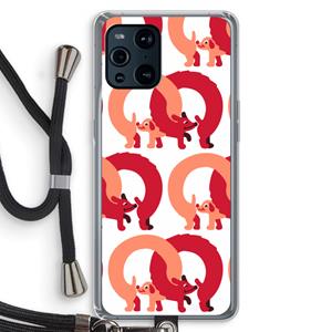 CaseCompany Dogs: Oppo Find X3 Pro Transparant Hoesje met koord