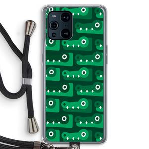 CaseCompany Crocs: Oppo Find X3 Pro Transparant Hoesje met koord