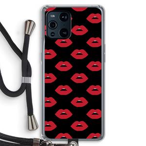 CaseCompany Lips: Oppo Find X3 Pro Transparant Hoesje met koord