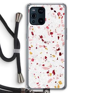 CaseCompany Terrazzo N°9: Oppo Find X3 Pro Transparant Hoesje met koord