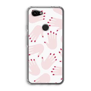 CaseCompany Hands pink: Google Pixel 3a Transparant Hoesje