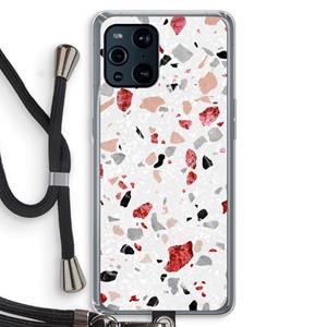 CaseCompany Terrazzo N°12: Oppo Find X3 Pro Transparant Hoesje met koord