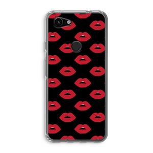 CaseCompany Lips: Google Pixel 3a Transparant Hoesje