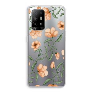 CaseCompany Peachy flowers: Oppo A95 5G Transparant Hoesje